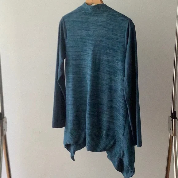 LOGO by Lori Goldstein Knit Cardigan with Faux Suede Details - Picture 9 of 15